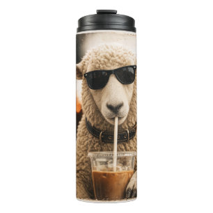Termo Ovejas geniales bebiendo café helado
