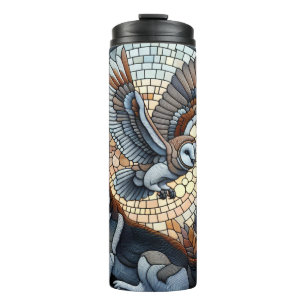 Termo Owl and Wolf Mosaic Nature Ai Art