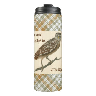 Termo Owl Gold Green Plaid Thermal Tumbler