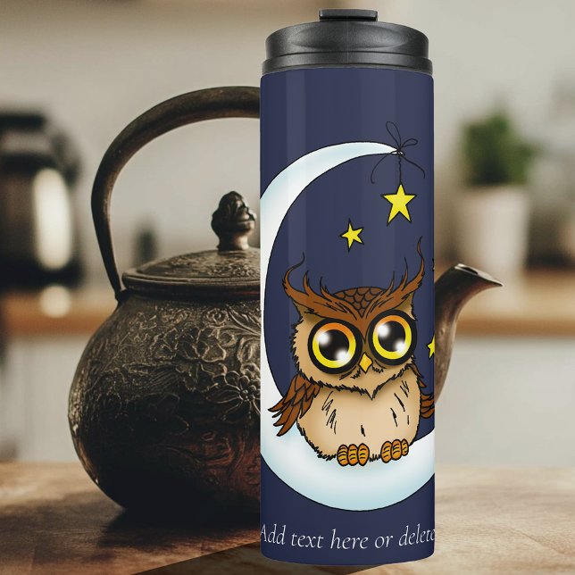 Termo Owl Moon Blue Cute Stars (Subido por el creador)