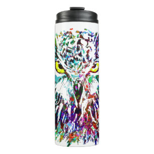 Termo Owl Travel Mug Tumbler termal de búho colorido