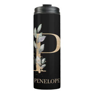 Termo P Monograma Floral Personalizado