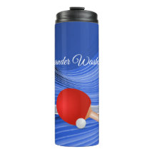 Paddle de tenis de mesa y azul elegante de bolas