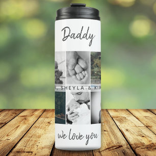 Termo Padre con hijos y Collage de fotos de papá de fami