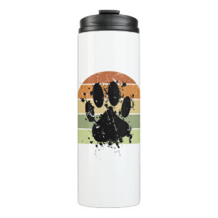 Termo Paint Spatter Dog Paw Print Retro Sunset