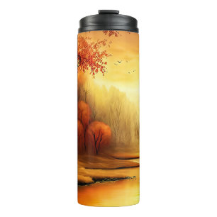 Termo Paintaje paisajístico de otoño-87546