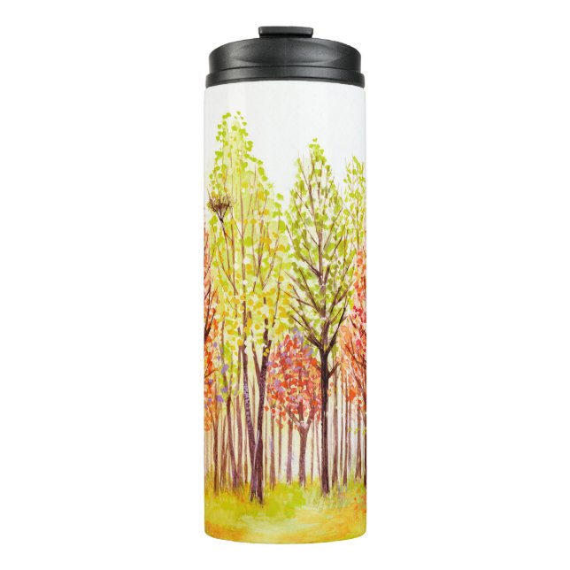 Termo Paisaje acuático con árboles de otoño (Anverso)