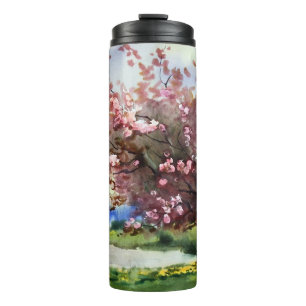 Termo Paisaje de la pintura de la acuarela