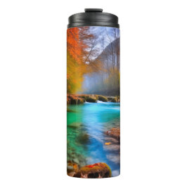 Termo Paisaje del río Otoño Tranquilo