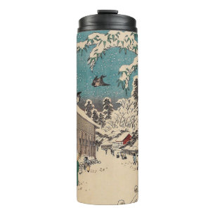 Termo paisaje invernal de Hiroshige Japón ukiyo-e antigu