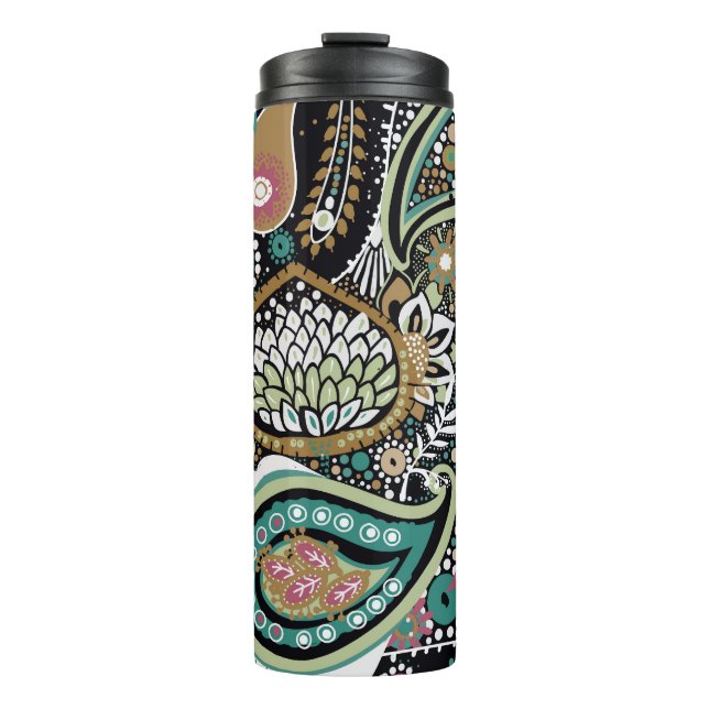 Termo Paisley asiático: diseño moderno y sin fisuras. (Anverso)