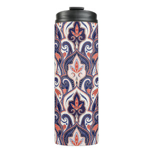 Termo Paisley india: Medallón floral sin mar.