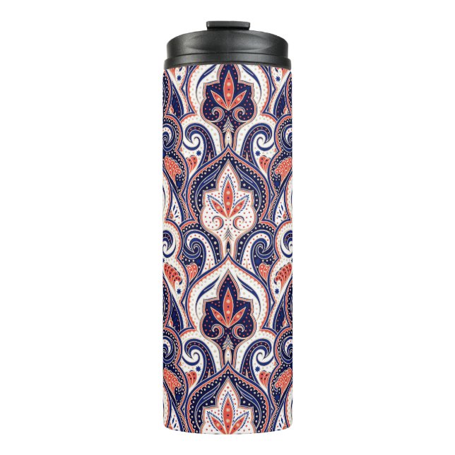 Termo Paisley india: Medallón floral sin mar. (Anverso)