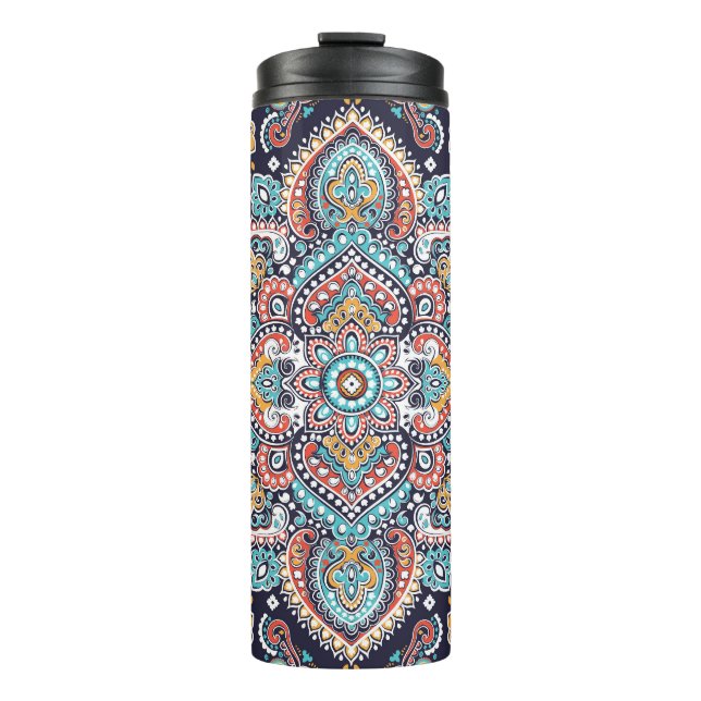 Termo Paisley indio: Patrón de Mandala étnica (Anverso)