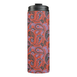 Termo Paisley Linocut Vivid Naranja Purple
