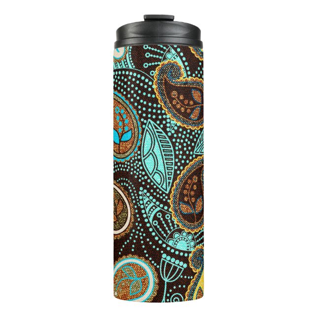 Termo Paisley seamless pattern, jeans texture effect  (Anverso)