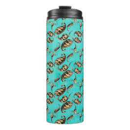 Termo Paisley turquesa y paisleña de oro