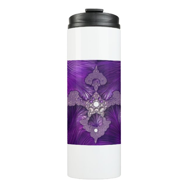 Termo Pájaro Fractal Abstracto Morado (Anverso)