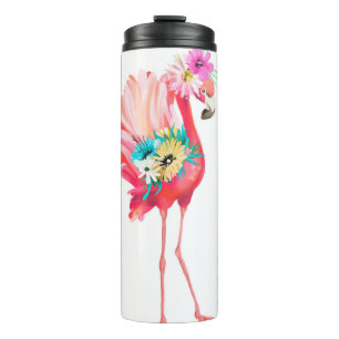 Termo Pájaro mexicano de flamingo rosa lindo y hermoso c