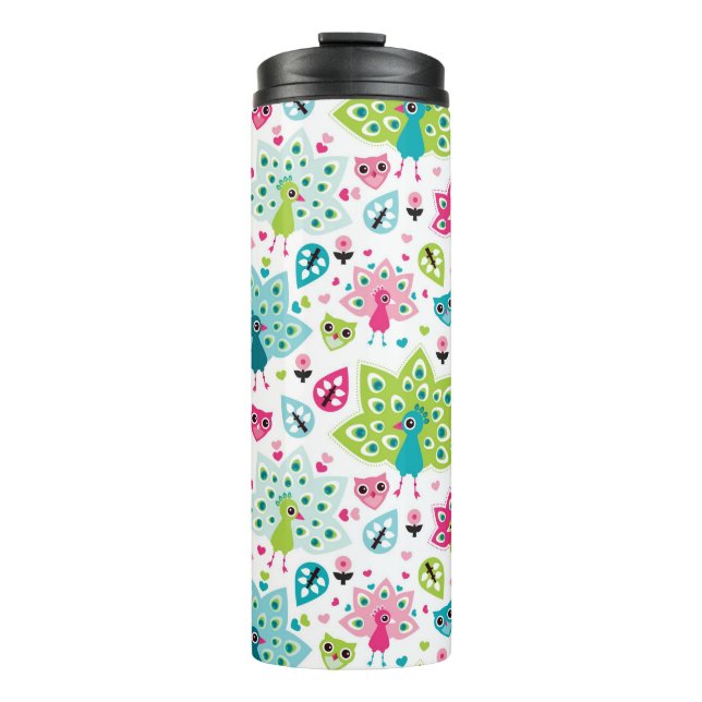 Termo pájaro y búho del pavo real (Anverso)