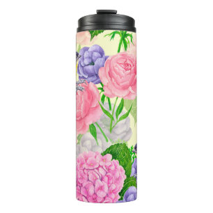 Termo Pájaro y flores