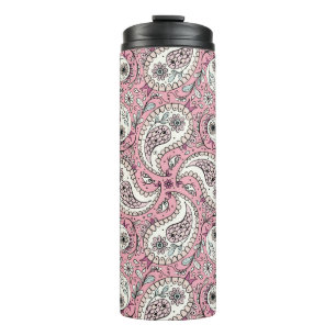 Termo Pájaros de paisley de rosa bebé