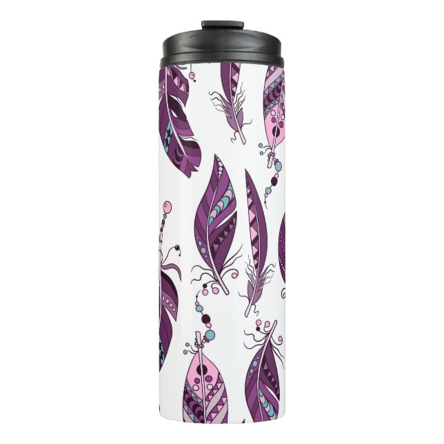 Termo Pájaros Púrpura: Vintage Ornamental Seamless. (Anverso)