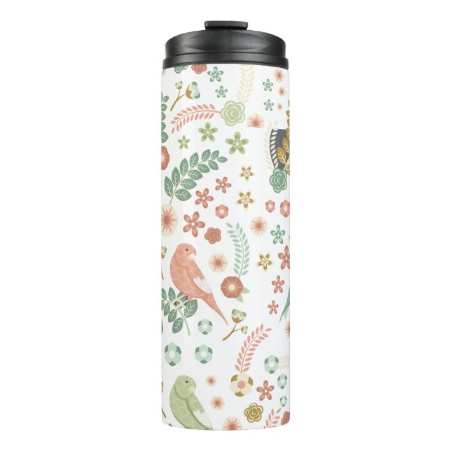 Termo Pájaros y ramas de estilo shabby chic (Anverso)