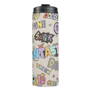 Termo Palabras de doodle Leer palabras Guay Mano diverti