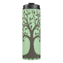 Termo 🌳 Pale Green Tree of Life Insulated Water Bottle