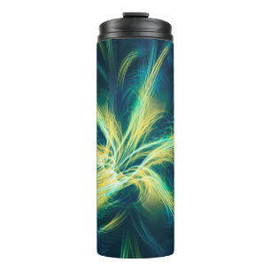 Termo Paleta azul de la flor fractal del Tumbler térmico