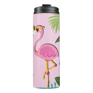 Termo Palm Flamingo deja diseño tropical