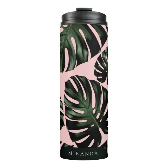 Termo Palm tropical deja nombre personalizado Tote Bag (Anverso)