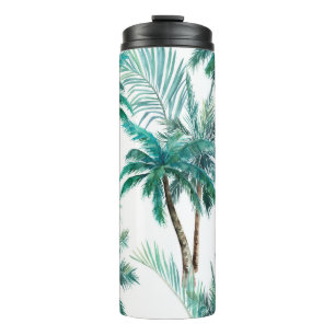 Termo Palm tropical: Patrón de jungla acuarela.