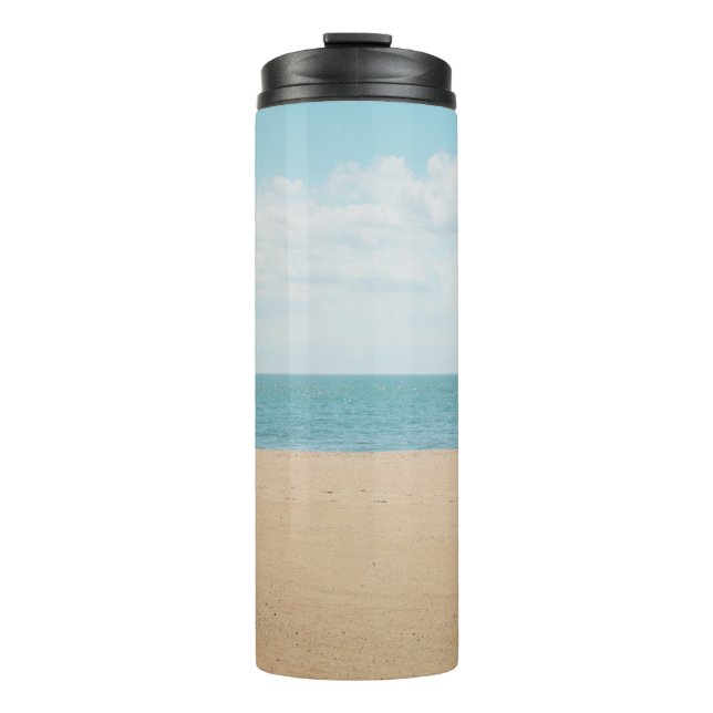 Termo Palmera artificial verde a orillas del mar (Anverso)