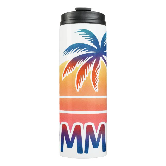 Termo Palmera retro de verano (Anverso)