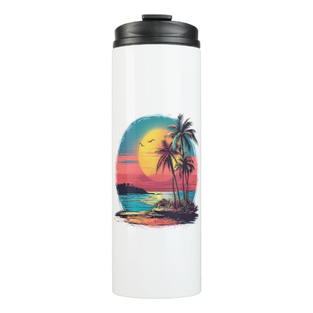 Termo Palmeras y playa (Anverso)