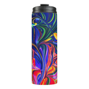 Termo Palo de brillo trippy con girasol arco iris