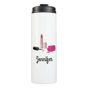 Termo Palo de labios de glam rosado y belleza polaca de