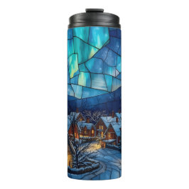 Termo Panoramic stained glass winter village