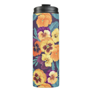 Termo Pansies en violeta de ciruela