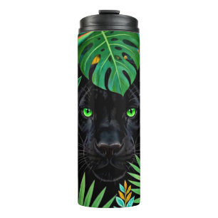 Termo Pantera Negra Flores de la Jungla y Follaje Tropic