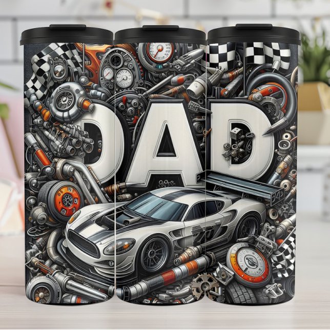 Termo Papá: Carreras, autos, sueño mecánico (Subido por el creador)
