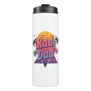 Termo Papá Genial – Estilo Neon Retro 80 para Padres Gen