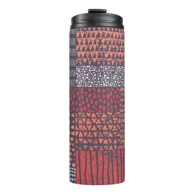 Termo Papel bohemio: diseño a mano sin costuras. (Anverso)