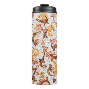 Termo Papel de escritorio vintage - Patrón floral del si
