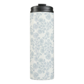 Termo Papel de regalo floral botánico azul vintage