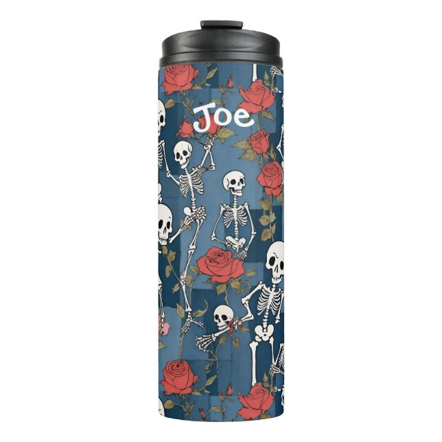 Termo Papel denim con problemas con esqueletos y Rosas (Anverso)