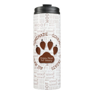 Termo Papel pardo de impresión con nombre comercial Woof