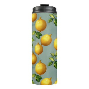 Termo Papel pintado con patrón de limones de estilo vint